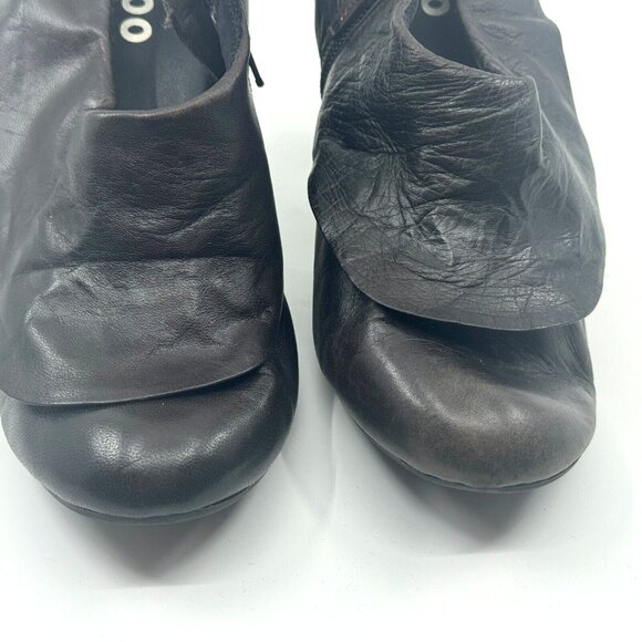 me too Fremont Leather Cuffed Ankle Bootie Spool Heel Shoe, Women's 9M, Brown - Picture 10 of 13